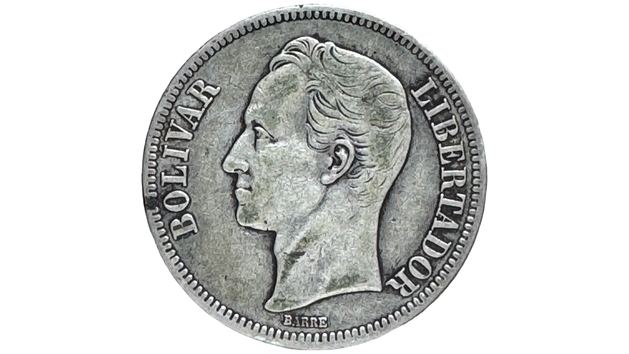 EE.UU. DE VENEZUELA, 5 Bolívares, 1921, VF+. **FUERTE** - Imagen 2