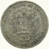EE.UU. DE VENEZUELA, 5 Bolívares, 1912, VF+.  **FUERTE**