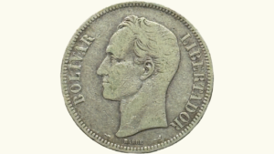 VENEZUELA, 5 Bolívares, 1901, VF.  **FUERTE**