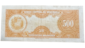 VENEZUELA, 500 Bolívares, Septiembre-24-1968, Serie C6, XF.  **CANARIO**