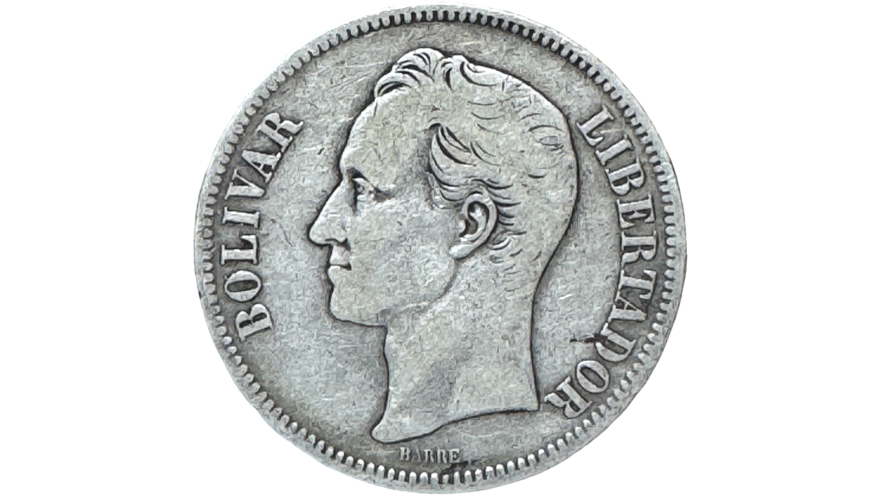 EE.UU. DE VENEZUELA, 5 Bolívares, 1888, VF. **FUERTE** - Imagen 2