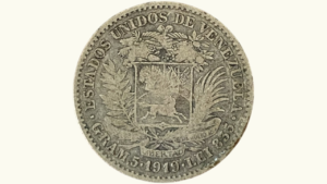 EE.UU. DE VENEZUELA, 1 Bolívar, 1919, F/VF.