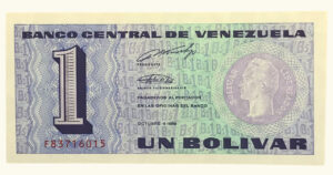 VENEZUELA, 1 Bolívar, Octubre-05-1989, Serie F8, AU/UNC.  **TINOQUITO**