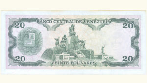 VENEZUELA, 20 Bolívares, Septiembre-07-1989, Serie X8, UNC.