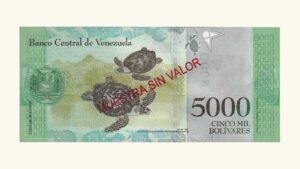 VENEZUELA, 5.000 Bolívares Fuertes, Agosto-18-2016, Serie A8, UNC.  **MUESTRA SIN VALOR**