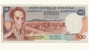 VENEZUELA, 500 Bolívares, Enero-11-1972, Serie A8, AU+/UNC.  **GURI/CONMEMORATIVO**