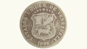 VENEZUELA, 12 1/2 Céntimos, 1896, G/F.  **LOCHA**