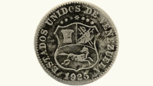 VENEZUELA, 5 Céntimos, 1925, F.  **PUYA**