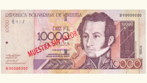 VENEZUELA, 10000 Bolívares, Agosto-16-2001, Serie B8, UNC.  **MUESTRA SIN VALOR**