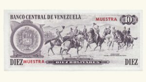 VENEZUELA, 10 Bolívares, Octubre-06-1981, Serie B7, UNC.  **MUESTRA / CONMEMORATIVO**