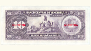VENEZUELA, 10 Bolívares, Marzo-18-1986, Serie 8, UNC.  **MUESTRA**