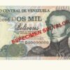 VENEZUELA, 2000 Bolívares, Agosto-06-1998, Serie D8, UNC.  **ESPECIMEN SIN VALOR**