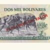 VENEZUELA, 2000 Bolívares, Agosto-06-1998, Serie D8, UNC.  **ESPECIMEN SIN VALOR** - Imagen 2