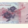 VENEZUELA, 20 Bolívares Fuertes, Marzo-20-2007, Serie A8, UNC.  **MUESTRA SIN VALOR** - Imagen 2