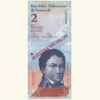 VENEZUELA, 2 Bolívares Fuertes, Diciembre-27-2012, Serie L8, UNC.  **MUESTRA SIN VALOR**