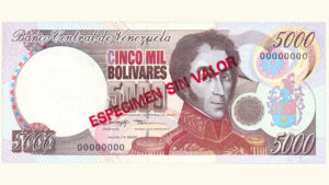 VENEZUELA, 5000 Bolívares, Marzo-14-1996, UNC.  **ESPECIMEN SIN VALOR**
