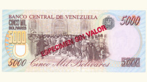 VENEZUELA, 5000 Bolívares, Marzo-14-1996, UNC.  **ESPECIMEN SIN VALOR**