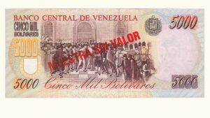 VENEZUELA, 5.000 Bolívares, Febrero-10-1998, Serie D8, UNC.  **MUESTRA SIN VALOR**
