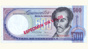 VENEZUELA, 500 Bolívares, Febrero-05-1998, Serie 8, UNC.  **ESPECIMEN SIN VALOR**