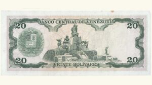 VENEZUELA 20 Bolívares, Sept-07-1989, Serie A8, AU+/UNC