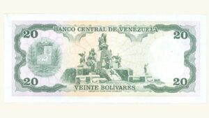 VENEZUELA 20 Bolívares, Sept-18-1979, Serie Y7, AU+/UNC