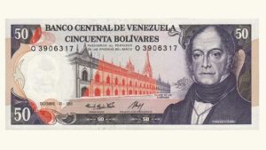 VENEZUELA, 50 Bolívares, Diciembre-10-1985, Serie Q7, XF/AU