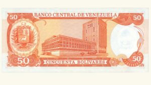 VENEZUELA 50 Bolívares , Noviembre-03-1988, Serie V8, AU+/UNC