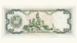 VENEZUELA, 20 Bolívares, Mayo-31-1990, Serie M8, UNC.