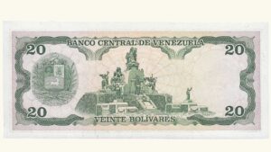 VENEZUELA 20 Bolívares, Sept-07-1989, Serie B8, UNC