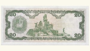 VENEZUELA 20 Bolívares, Septiembre-25-1984, Serie L8, UNC