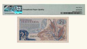 INDONESIA, 2 1/2 Rupia, 1961, Serie EMP6, PMG 67