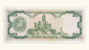 VENEZUELA 20 Bolívares, Sept-18-1979, Serie D8, UNC
