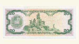 VENEZUELA 20 Bolívares, Sept-07-1989, Serie E8, UNC