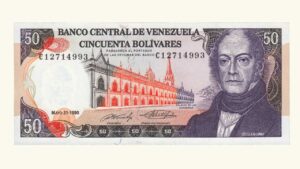 VENEZUELA, 50 Bolívares, Mayo-31-1990, Serie C8, UNC.