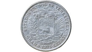 EE.UU. DE VENEZUELA, 1 Bolívar, 1935, XF/AU.
