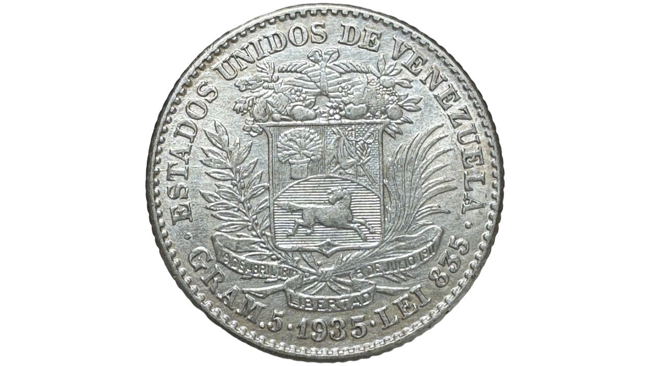 EE.UU. DE VENEZUELA, 1 Bolívar, 1935, AU.