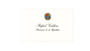 VENEZUELA, Tarjeta de Presentación Presidencial, Dr. Rafael Caldera (1969-1974 / 1994-1999)