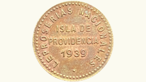 VENEZUELA, 1/20 Bolivar, 1939, AU/UNC.  **1/20 o 0,05 CENTIMOS , ISLA DE PROVIDENCIA**