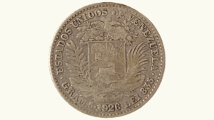 EE.UU. DE VENEZUELA, 1 Bolívar, 1926, F/VF.