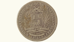 EE.UU. DE VENEZUELA, 1 Bolívar, 1945, F.