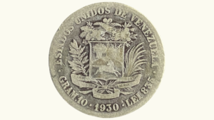 EE.UU. DE VENEZUELA, 2 Bolívares, 1930, VG/F