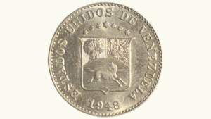 EE.UU. DE VENEZUELA, 5 Céntimos, 1948, AU.  **PUYA**