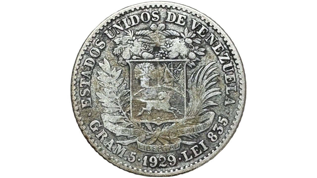 EE.UU. DE VENEZUELA, 1 Bolívar, 1929, F/VF.