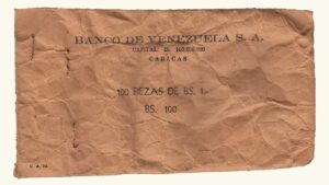 VENEZUELA, Banco De Venezuela, Bolsa De Papel Para Embalar Monedas de Bs. 1