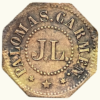 VENEZUELA, Ficha De Hacienda, ¼R, 1894, XF+. **HACIENDA PALOMAS-CARMEN, J.L.**
