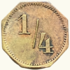 VENEZUELA, Ficha De Hacienda, ¼R, 1894, XF+. **HACIENDA PALOMAS-CARMEN, J.L.** - Imagen 2