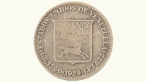 EE.UU. DE VENEZUELA, ¼ Bolívar, 1929, VF/XF.  **25 CÉNTIMOS O MEDIO**