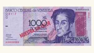 VENEZUELA, 1000 Bolívares, Sept-10-1998 Serie A8 UNC.  **MUESTRA SIN VALOR**