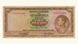 VENEZUELA 100 Bolívares , Junio-02-1964, Serie P7, VF (copia)