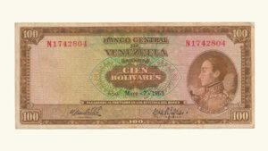 VENEZUELA 100 Bolívares , Mayo-07-1963, Serie N7, VF